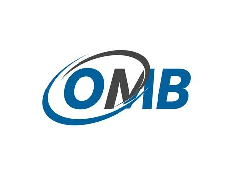 OMB letter creative modern elegant swoosh logo design イラスト素材