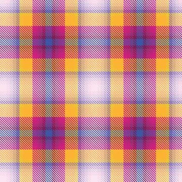 Ombre Plaid tartan textile pattern design in yellow and pink for fashion and hom Stock Illustration