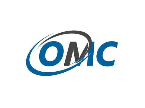 OMC letter creative modern elegant swoosh logo design Stock Illustration