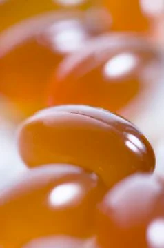 Omega 3 capsules, close-up Stock Photos