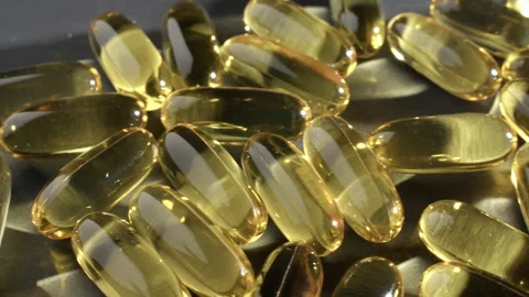 Omega 3 Capsules Macro Tracking Shot Video stock 332365057