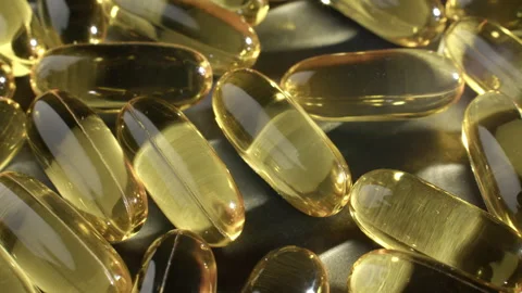 Omega 3 Capsules Static Macro Video stock 332365362