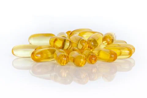 Omega 3 supplements isolation Stock Photos