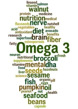 Omega 3, word cloud concept Stock Illustration