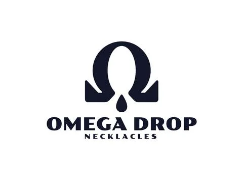 Omega drop logo design template Stock Illustration