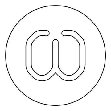 Omega greek symbol small letter lowercase font icon in circle