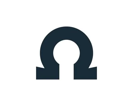 Omega Icon Vector Logo Template Illustration Design Stock Illustration