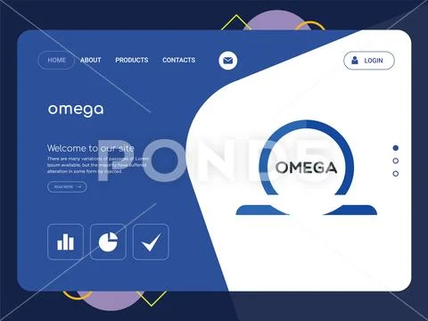 Omega Landing page website template design Royalty Free 90174722