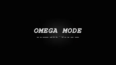 Omega Mode Text Animation - Futuristic Digital Interface with Glitch Effects Stock Footage 331568512