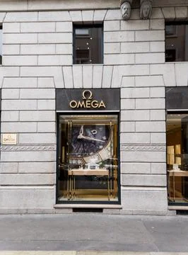 Omega store window Stock Photos
