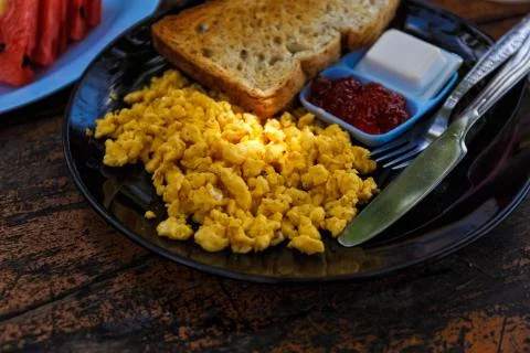 Omelet - breakfast in cafe Foto stock