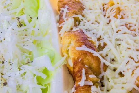 Omelet with cheese and cabbage Stock Photos