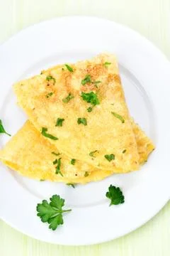 Omelet with herbs Stock Photos