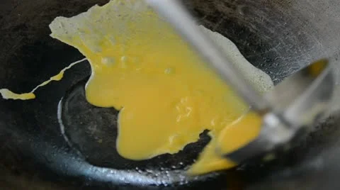 Omelet with pork Stock Footage 21426347