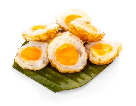 Omelet from quail eggs Stock Photos