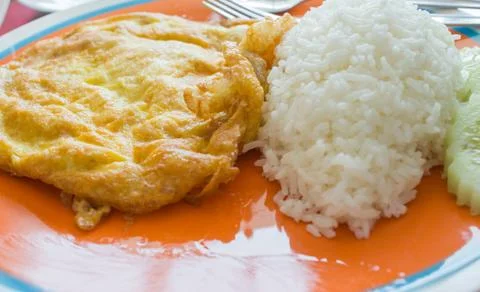 Omelet with rice Stock Photos