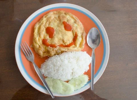 Omelet with rice Stock Photos
