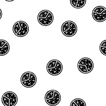 Omelet spanish dish glyph vector seamless pattern Stock Illustration