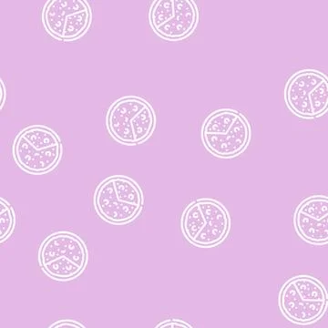 Omelet spanish dish line vector seamless pattern Stock Illustration