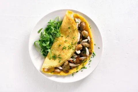Omelet, top view Stock Photos