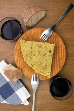 Omelet wine Stock Photos
