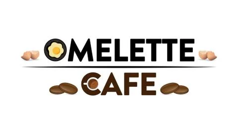 Omelette Cafe Logo Vector Design Template Stock Illustration