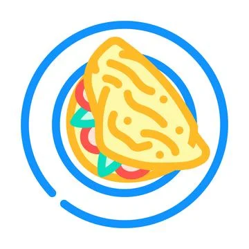 Omelette egg color icon vector illustration Stock Illustration