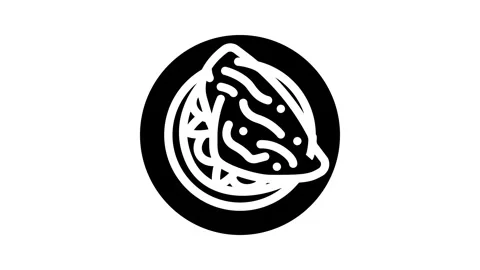 Omelette egg glyph icon animation Stock Footage 326743946