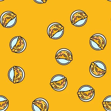 Omelette egg vector seamless pattern Stock Illustration