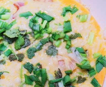 Omelette with greens Stock Photos