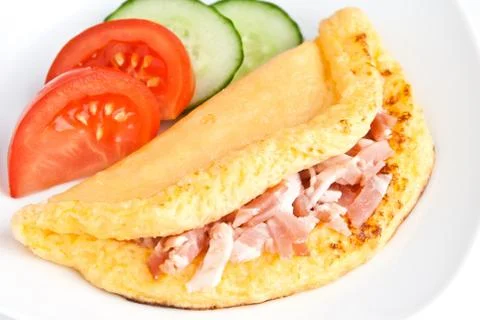 Omelette with ham Stock Photos