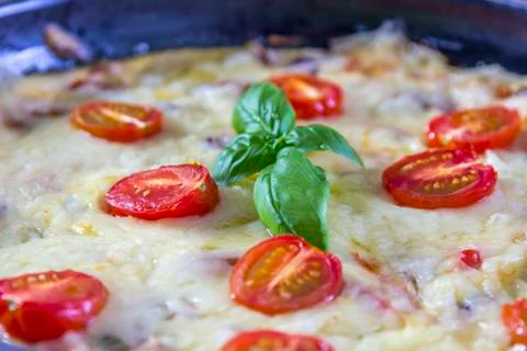 Omelette in pan Stock Photos