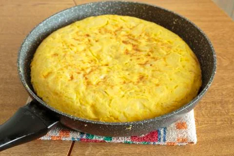 Omelette in a pan Stock Photos