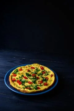 Omelette on plate Stock Photos