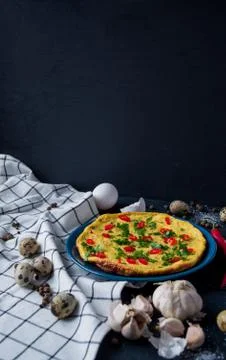 Omelette on plate Stock Photos