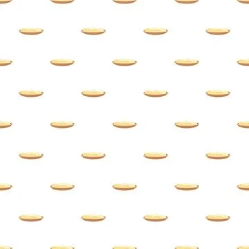 Omelette on plate seamless pattern breakfast food Stock Illustration