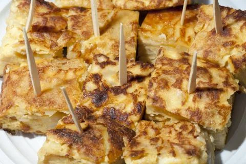Omelette skewer Stock-Fotos