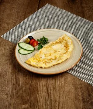 Omelette with sliced vegetables Stock Photos