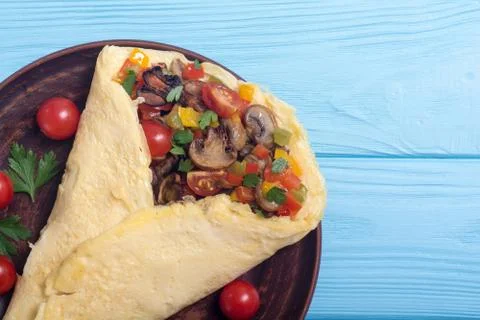 Omelette stuffed with vegetables Foto stock