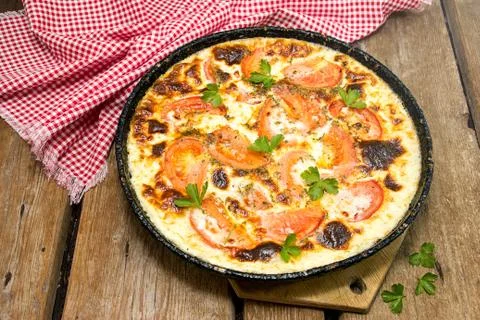 Omelette with tomatoes Stock Photos