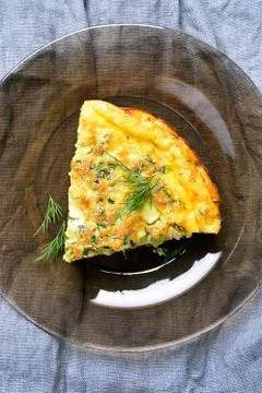 Omelette, top view Foto stock