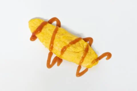 Omelette on white background Stock Photos