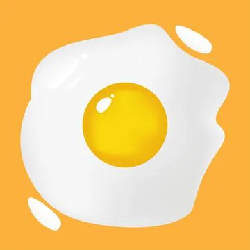 Omelette on a yellow background, vector illustration. Stock Illustration