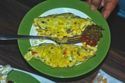 Omelettes Foto stock