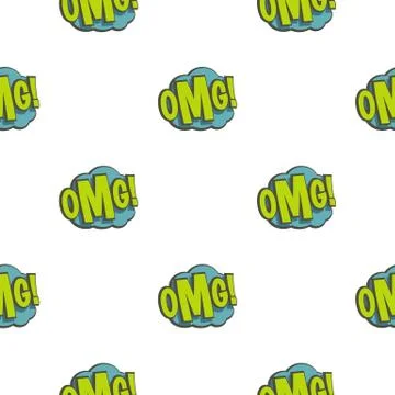 OMG, comic book explosion pattern seamless Stock Illustration