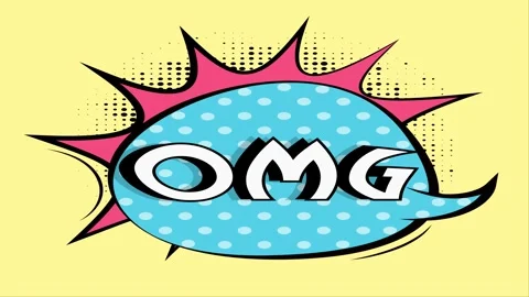 OMG comic book speech bubble animation with pop art style on yellow backgroun 스톡 동영상 346725040