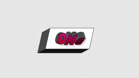 Omg - Comic Book Title Loop On Alpha Background Video stock 308156699