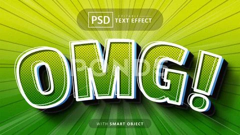 Omg comic style text effect editable Modello PSD