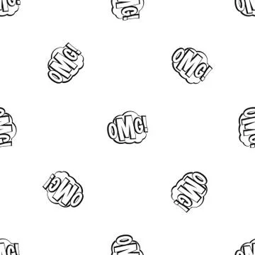 OMG, comic text speech bubble pattern seamless black 스톡 일러스트