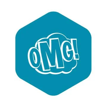 OMG, comic text speech bubble icon, simple style Stock Illustration